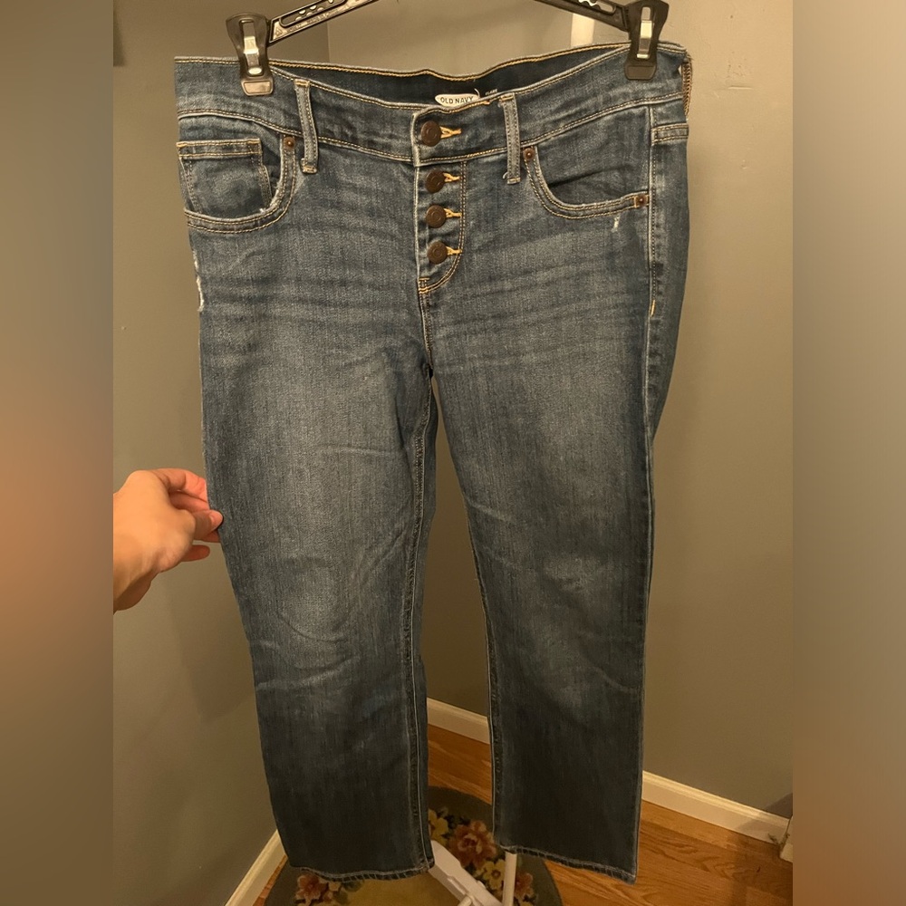Women’s old navy ankle flare jeans with buttons